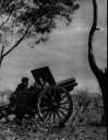 A soldier and a cannon.